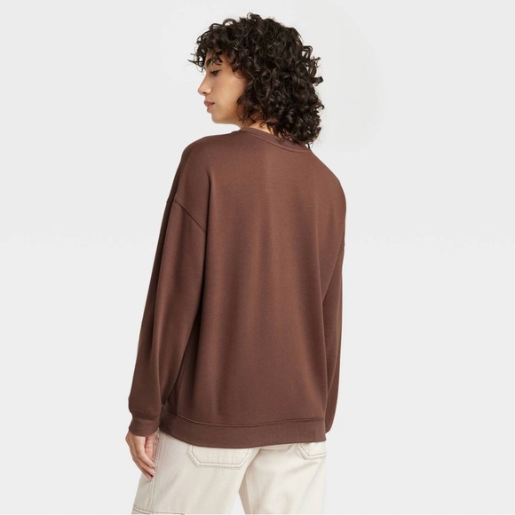 Hybrid Apparel Women's Barbie Squares Cozy Graphic Sweatshirt Sz XSmall Brown - Picture 3 of 6